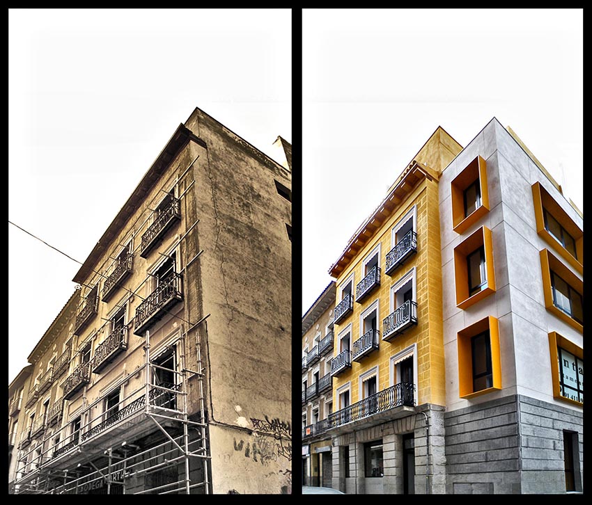 edificio rehabilitado - antes/después